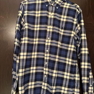 Ralph Lauren Navy and Cream Plaid Shirt